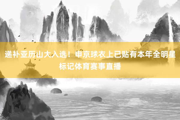 递补亚历山大入选！申京球衣上已贴有本年全明星标记体育赛事直播